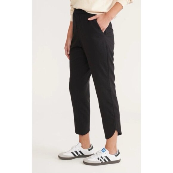 Marine Layer Women's Allison Black Pants Ankle Trousers Sz M Casual Pull On - Picture 2 of 11
